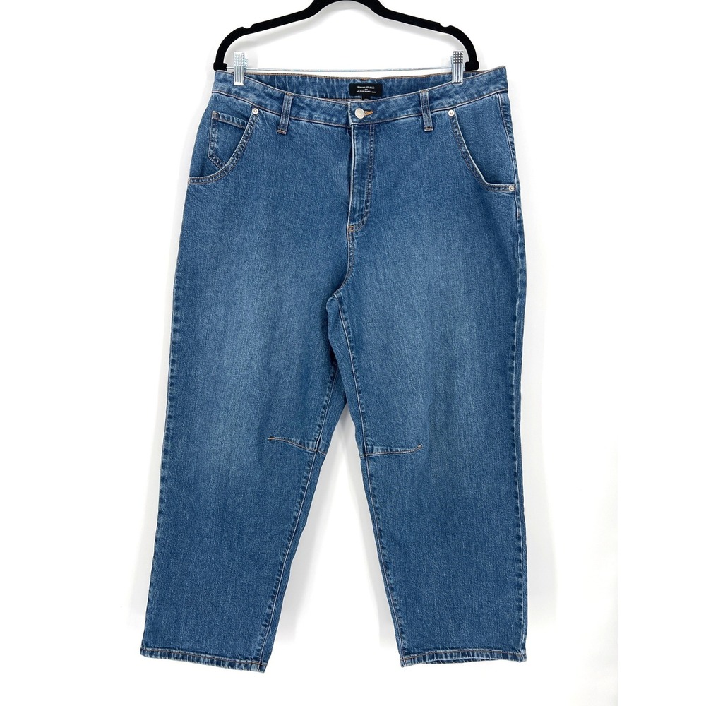 Banana Republic Mid-Rise Barrel Jean‎ 33/16 Medium Wash Casual Chic Minimalist